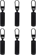 TOYMIS 6pcs Zipper Pull Replacement, Zipper Pulls Detachable Metal Zipper Pull Repair Kit for Clothes Jacket Pants Jeans Luggage Suitcase Purse Handbag (Black)