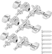 Guitar Tuning Pegs Machine Heads Tuner Instrument Screw Acoustic Electric Anti- Stability Smooth Appearance (Silver)