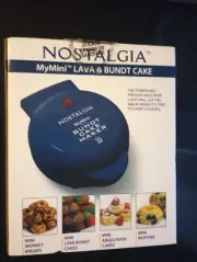 Nostalgia My Mini Lava & Bundt Cake Maker Compact Size, Nonstick BLUE