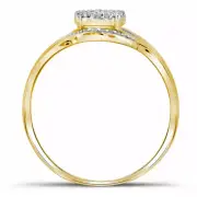 10kt Yellow Gold Womens Round Diamond Cluster Ring 1/6 Cttw