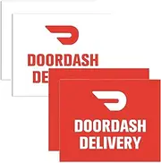 Dakchor Door Dash Magnets for Car, Delivery Car Magnets Door-Dash Magnetic Signs, (2 Red + 2 White) 7.8 x 9.8 inch