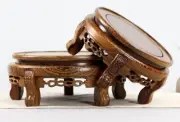 Legged Wenge Wood Fishbowl Stand Bonsai Ceramic Teapot Stone Vase Flower Rack