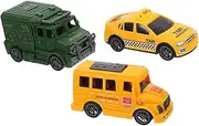HANABASS 3Pcs Mini Pull Back Car Lightweight Pulling Back Playthings for Boys and and Easy to Carry for Travel and Playtime