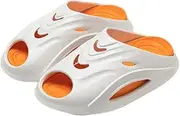 [Avilego] Cozy Basketball Slippers for Men Women Thick Sole Slides Soft Sandals Slip-on Home Shoes Beach Shoes Outdoor 2025, Orange, 11-11.5 Women/9-9.5 Men