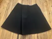 3.1 Phillip Lim Techno Flare Skirt NWT Black Wool Blend Size 6 Edgy Luxury