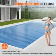 Rectangle Solar Pool Cover 28x14ft Blue 8mil Inground Above Ground Swimming