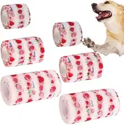 6 Rolls Bandage Wrap Set, Pet Bandage Vet Tape Wrap,Pet Self Adhesive Bandage, Vet Wrap Bulk, Injury Wrap Tape for Dogs, Breathable Vet Pet Wraps Puppies, Cute Gauze Rolls Bandage Grip Roll(3 Size)