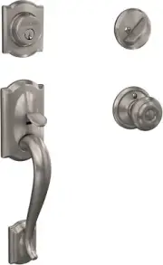 SCHLAGE Camelot Single Cylinder Handleset, Satin Nickel (F60 V CAM 619)