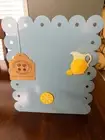 Blue Enameled Magnetic Picture Frame With Lemonade Magnets 10.5” X 9”
