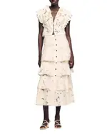 Sandro Long Frilled Skirt