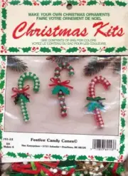 NEW MAC ENTERPRISES FESTIVE CANDY CANES ORNAMENTS KIT OOP
