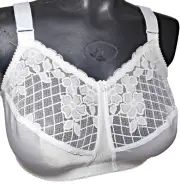Miss Mary of Sweden 2168 Damen Ohne Bügel-BH Gr.80G UK36F Spitze Mesh Tüll Weiß