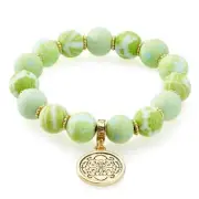 NEW JILZARAH Handmade Clay Beads SEASIDE GREEN Chunky Bead 12mm Bracelet