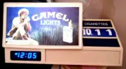 Vintage 1981 Camel Lights Cigarettes Sign & Digital Clock, has price of cigs,NIB