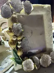 Picture frame 5x7 Embellished In Lace & Pearl Kummotto Oyster Shells