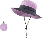 [Begavet] Sun Hat for Women,Packable Ponytail Wide Brim UV Protection Hat Foldable Mesh Bucket Hat for Summer,Fishing,Hiking,Camping,Gardening,Outdoor Activities