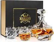 KANARS Emperor Crystal Whiskey Glasses Set Decanter Gift Set