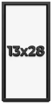 13x28 Shadow Box Frame Black | 1 inches Deep Real Wood Contemporary Shadowbox Di