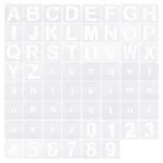 3 Inch Letter Number Stencils Alphabet Templates Set with Ring 4"W White 62pcs
