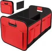 Car Organizer Trunk Storage Box Oxford Cloth Material Storage Box Large Capacity Foldable Outdoor(Red)