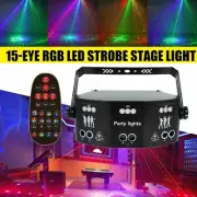 LED Laser Light 15-EYE DMX Scan Projector Strobe DJ Party Stage Lighting Remote