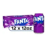 Fanta Grape Fruit Soda Pop, 12 fl oz, 12 Pack Cans