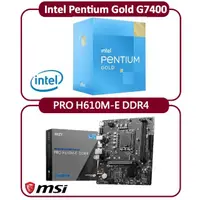 在飛比找momo購物網優惠-【Intel 英特爾】G7400 CPU+微星 H610M-