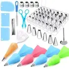 72 Pcs Cake Decorating Supplies Kit Icing Tips Pastry Bags Piping Nozzles Tools