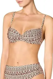 [goldenpoint] Bikini Women's Swimsuit Bandeau Bra Ruffle Ashram, Brown