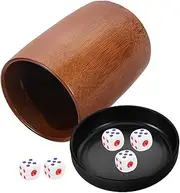 MOLUCKFU Bamboo Dice Set Dice Shaker Holder Multi Cups for Travel Parties Game Nights