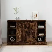 Smoked Oak Sideboard, Kitchen Buffet, Dining Storage Cabinets for Living Room, Engineered Wood Table with Drawers - Modern Sideboard Furniture 100x35.5x60cm
