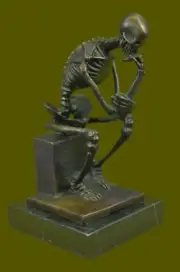 Art Deco Vintage Milo Thinker Skull Skeleton Halloween Decoration Decor Sale Art
