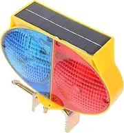 Amosfun Solar Traffic Flashing Light Dual Sided LED Barricade Light for Plastic Construction for Construction and Emergency Use