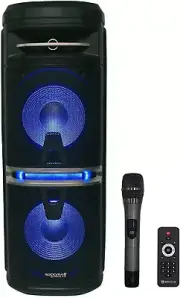 Go Party X10 Dual 10" 1000W Battery Powered Bluetooth Speaker with Wireless Mic,