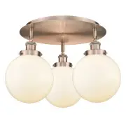 Innovations Lighting 916-3C-12-20 Canton Flush Canton 3 Light - Antique Copper /