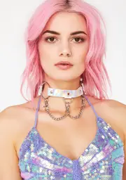 Cyber Space Bae Hologram Choker