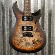 PRS SE Exotic Custom 24-08 Poplar Burl Charcoal Cherry Burst Guitar & Bag #0334
