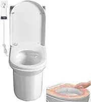 Electric Digital Intelligent Toilet Heated Seat, D-Shaped Toilet Seat with Soft Close Quick Release for Easy Clean, Adjustable Temperature 33-48℃,White Loo Seat
