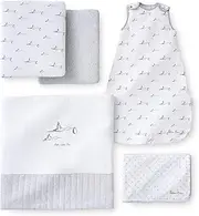 Silver Cross 5-Piece Stork Baby Bedding Set for Cot Bed and Crib (142 cm x 70 cm), Unisex