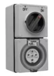 Clipsal 56-SERIES SWITCHED SOCKET 500V 3-Pole 5-Pin Round DARK GREY- 10A Or 20A