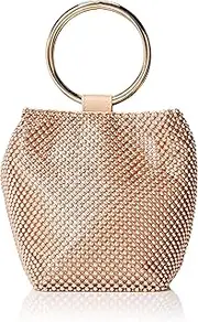 [Jessica McClintock] Womens Gwen Ball Mesh Ring Wristlet Pouch Clutch