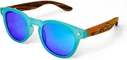 [Sun Valley] Kids Polarized Sunglasses Mirrored Wooden for Boys & Girls with UV Protection