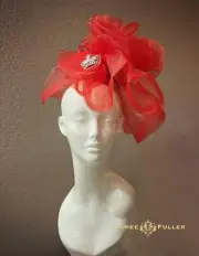 Royal Ascot Hat Red Kentucky Derby Fascinator Pageant Crown Miss America USA