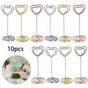 Brand New Card Holders Heart Pattern Heart-shaped Metal Note Holder