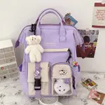 2021 PREPPY PURPLE BACKPACK WOMEN WATERPROOF CANDY COLORS BA