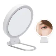 Travel Makeup Mirror With Light White Stand Adjustable Angle Magnifying Mirr 2BD