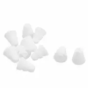 10 Pcs White Silicone 15mm High Triple Flange In Ear Earbud Ear Buds Eartips