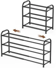Gonfoam 3-Tier Expandable Shoe Rack,Adjustable Shoe Shelf Storage Organizer