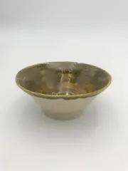 PORCELAIN BOWL handmade one of a kind golden brown gloss North Carolina pottery