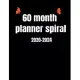 60 month planner 2020-2024 spiral: Daily, monthly, yearly Planner - 60 Months Agenda Planner with Holiday 5-year monthly planner - Size extra large